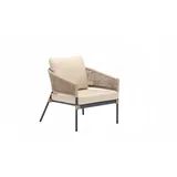 Sessel Beige Elegantes Terrasse Design Möbel Modern Hochwertig Rattan Sessel