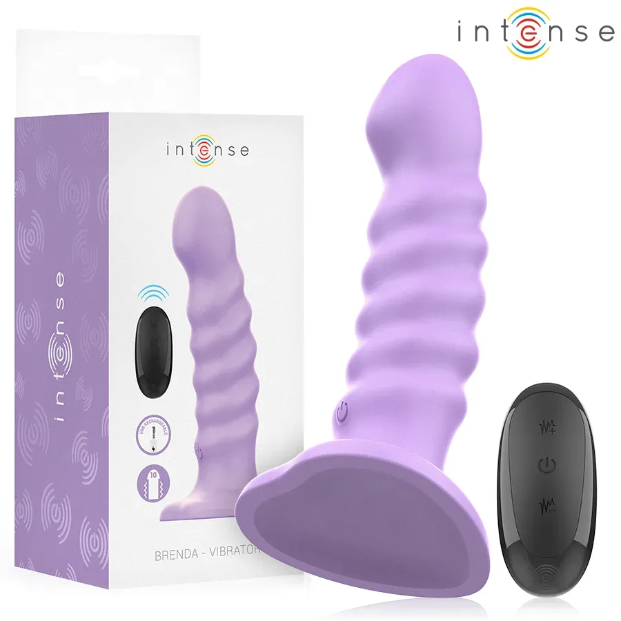 INTENSE - Brenda Vibrator Spiraldesign Größe M, 10 Vibrationsmodi, Lila, Fernbedienung