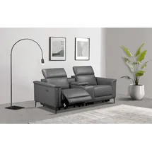 OTTO home 2-Sitzer OTTO HOME "LUND, Kinosofa, Relaxfunktion, TV-Sessel, manuell/elektrisch (USB-A)", grau, B:195cm H:97cm T:99cm, Kunstleder 100% Polyurethan, Sofas, Kopfteilverstellung, Getränkachhalter, u. Staufach