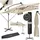 Tectake Sonnenschirm 250 x 250 cm Beige