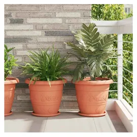 vidaXL Runde Blumenplatte 6 pcs Ziegelrot Ø 27 x 2,5 cm Kunststoff