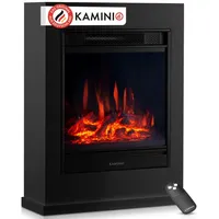 KAMINIO Elektrokamin KALLE, Elektrischer Kamin mit 3D-Flammeneffekt, Heizung 1800W schwarz