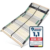 Sleepneo Lattenrost 120x200 Premium Strong bis 200Kg, Kopfteil verstellbar, 7-Zonen-Lattenrost mit 42 Latten, Made in Germany, extra stabil aus Buchenholz