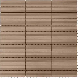 Mendler WPC Bodenfliese Rhone teak 30 x 30 cm 11 St.