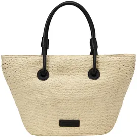 Marc O'Polo Shopper "mit edlen Echtleder-Details", Damen, Gr. B/H/T: 34cm x 22cm x 9cm, light raffia, Papierstroh, unifarben, Taschen Shopper