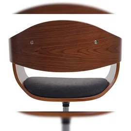 Mendler 6er-Set Esszimmerstuhl HWC-H46, Stuhl, höhenverstellbar Drehmechanismus Bugholz FSC® ~ Walnuss-Optik, Stoff dunkelgrau