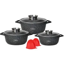 Platinum Topf-Set 8-tlg. 3 x Kochtopf + 3 x Glasdeckel