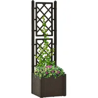 vidaXL Garten-Hochbeet mit Spalier und Selbstbewässerungssystem 60 x 30 cm Braun