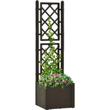 vidaXL Garten-Hochbeet mit Spalier und Selbstbewässerungssystem 60 x 30 cm Braun