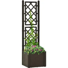 vidaXL Garten-Hochbeet mit Spalier und Selbstbewässerungssystem 60 x 30 cm Braun
