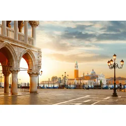 Fototapete PAPERMOON "VENEDIG-ITALIEN RETRO SAN MARCO KANAL MEER ALT STADT", bunt, B:4,00m L:2,60m, Vlies, Tapeten