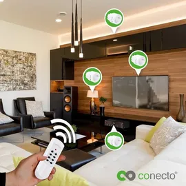 conecto conecto® Funk-Steckdosen-Set: 1x Funksteckdose und 1x Fernbedienung, Innenbereich, 2300 Watt, kompaktes Design, weiß