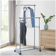 Hti-Living Garderobenständer Rollkleiderständer grau