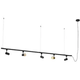QAZQA Modernes 1-phasen-schienensystem mit 5 Spots Schwarz - Jeana