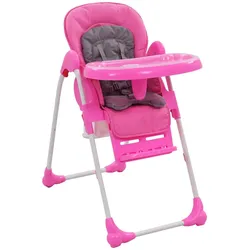Baby-Hochstuhl Rosa und Grau