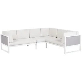 Beliani 6-Sitzer Lounge Set Aluminium grau/weiß
