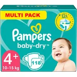 PAMPERS Baby Dry Größe 4 Plus 118 Windeln (10-15 kg)