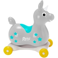 GYMNIC Hüpftier Einhorn Rody Magical Unicorn mit Rollwanne, Grau