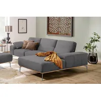 W.Schillig Ecksofa "run, Designsofa mit tollem Sitzkomfort, bequem, L-Form", grau (grau w82), B:319cm H:88cm T:178cm, Longlife Xtra-Leder Z73: Naturwalkleder der Luxusklasse aus den erlesensten Rohhäuten.