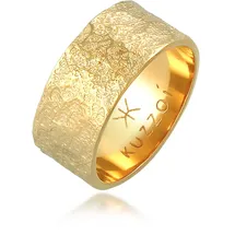 KUZZOI Ring Herren Bandring Organic Struktur 925 Silber