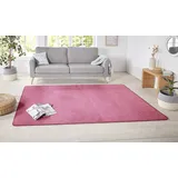 HANSE HOME Nasty Läufer – Flauschiger Kurzflor Unifarben für Esszimmer, Kinderzimmer, Flur, Schlafzimmer, Küche – Uni Rosa, Pink, 67x120cm