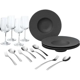 Villeroy & Boch Manufacture Rock Kombiservice 12-tlg. schwarz