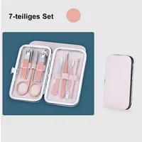 Tpfbeauty Maniküre- & Pediküre-Set 7-teilig aus Kunstleder - Rosa