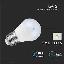 V-Tac Mini LED Leuchtmittel Birne G45 969661 4 W E27 Kaltweiß 5 St.