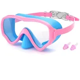 COOLOO Taucherbrille Kinder für 4-16 Jahre,180°Panorama HD Anti Nebel Anti-Leck Schnorchelmaske Kinder, Schwimmbrille mit Nasenabdeckung für Jungen Mädchen Jugendliche