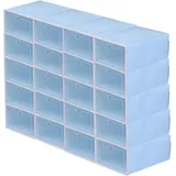 20 Stück Schuhboxen, faltbare Kunststoff-Schuh-Aufbewahrungsbox, transparenter Schuh-Organizer, stapelbare Schuh-Aufbewahrungsbox mit Deckel für