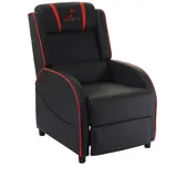 Mendler Fernsehsessel HWC-D68, HWC-Racer Relaxsessel TV-Sessel Gaming-Sessel, Kunstleder ~ schwarz/rot