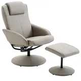 Homcom Relaxsessel Fernsehsessel 360° drehbar mit Fußstütze Grau × B71 × H101 cm, - Grau