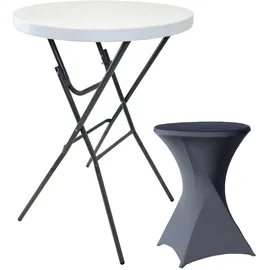 Trutzholm Stehtisch klappbar Ø 80 cm Höhe 110 cm Weiß