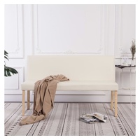 furnicato Truhenbank Sitzbank 139,5 cm Cremeweiß Kunstleder weiß