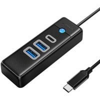 ORICO Hub Adapter USB-C zu 2x USB 3.0 + USB-C, 0,15m, Schwarz