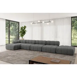 altdecor Modulares Sofa Ecksofa in L-Form - Lizur-L3 - 475x160x70 cm Dunkelgrau Corner modular Sofa Eckcouch Couch Wohnlandschaft Cauchsofa Polster... - Dunkelgrau