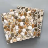 18 Stück Fliesenaufkleber Selbstklebende,Fliesenaufkleber Mosaik,Kleiner Stein Fliesenaufkleber,Dicke 0.5mm PVC Fliesensticker für Bad und Küche Tapete Fliesenfolie Kacheldekor(20 x 20cm)