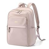 GOLF QUALITY Rucksack Damen Laptop Rucksack 14 Zoll, Wasserdichter Rucksack Damen groß Schultasche mit Laptopfach für Arbeit Reise Uni Lehrer Tasche, Rose grau Tagesrucksack