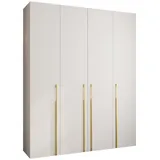 abiks möbel Drehtürenschrank COMO 200 x 245,5 x 50 cm Weiß/Gold