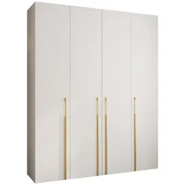 abiks möbel Drehtürenschrank COMO 200 x 245,5 x 50 cm Weiß/Gold