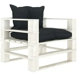 vidaXL Garten-Palettensofa mit Anthrazit-Kissen Holz