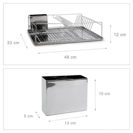 Relaxdays Abtropfgestell 33 x 48 x 12 cm Silber