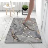 Badezimmerteppich Super Absorbierende Rutschfester Badematte, Badematten Badteppich 60x90cm Badvorleger Extra DüNn Schnelltrocknende Waschbare Badematte Home Rug, Badmatte Bodenmatte Floor Mat Marmor