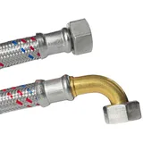 KLASEBO DN13 DVGW Panzerschlauch 1/2" ÜM x 1/2" ÜM Bogen 2000 mm