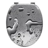 Woltu Premium WC-Sitz Tautropfen Grau