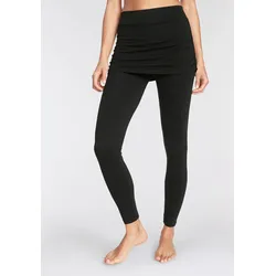 Leggings VIVANCE ACTIVE, Damen, Gr. 52/54, N-Gr, schwarz, Single Jersey, Obermaterial: 95% Baumwolle, 5% Elasthan, unifarben, Basic, bequem lang, Hosen, mit angenähtem Rock
