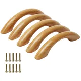MroMax 5 Stück Schrankgriffe Holz, 64 mm Lochabstand, 91 mm Länge, Möbelgriff für Schrank, Möbel, Küche, Griffe für Kommode, Schublade, Kleiderschrank