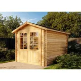 Alpholz Gerätehaus Holz Bremen B, BxT: 270x340 cm, in Imprägniert (Pinie) mit 28mm Wandstärke braun
