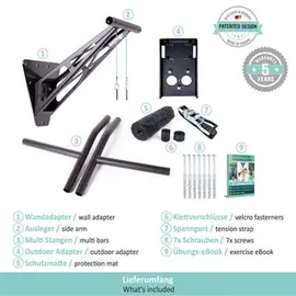 PULLUP & DIP Klimmzugstange/Dip Stange Schwarz