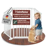 Heimfleiss® Kaminschutzgitter Baby mit Sicherheitsverschluss | Ofenschutzgitter für Kinder & Hunde | Ofengitter Kinderschutz aus Stahl | Universal nutzbar als Kamingitter, Hundegitter & Welpengitter